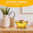 Cabilock Gold Ingot Candy Box 9.05X5.51X5.51 Inch Portable Chinese Feng Shui Ornament for Home Decor Wedding Party Storage and Display