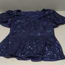 YHHOWEP Women's Sparkly Sequin Tops Ruffle Sleeve Glitter Blouses Sparkle Shirt Dressy Party Concert Disco Outfits 2025, Medium