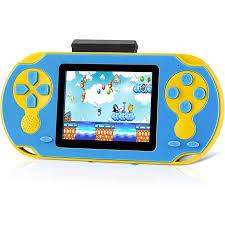 16 Bit Handheld Game for Kids, Video Game Player with Built in 230 HD Games, 3.0'' Screen Retro Electronic Machine with 3 Cartridges, Portable Rechargeable Games for Ages 312(Blue)
