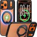 for iPhone 17Pro Max [6.9-Inch], Magnetic Matte Translucent Black Hard Case with 360° Rotatable Invisible Stand, MagSafe Compatible, Shockproof, Drop-Resistant, Anti-Fingerprint
