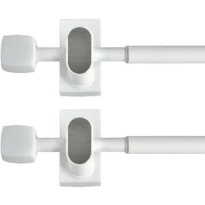 2 Pack Magnetic Curtain Rod for Metal Doors Windows,16 to 28 Inch,Multi-Use Adjustable Appliance for Iron and Steel Place,Tool Free,White