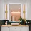 Gold Bathroom Vanity Light Fixtures - 30 inch Rotatable Modern 5CCT LED Vanity Lights for Bathroom Lighting Fixture Over Mirror Dimmable Bathroom Wall Sconce