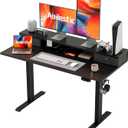 Agilestic 48 x 24 Inches Electric Standing Desk with 2 Storage Drawers, Adjustable Height Sit and Stand Computer Table with Splice Board, Black