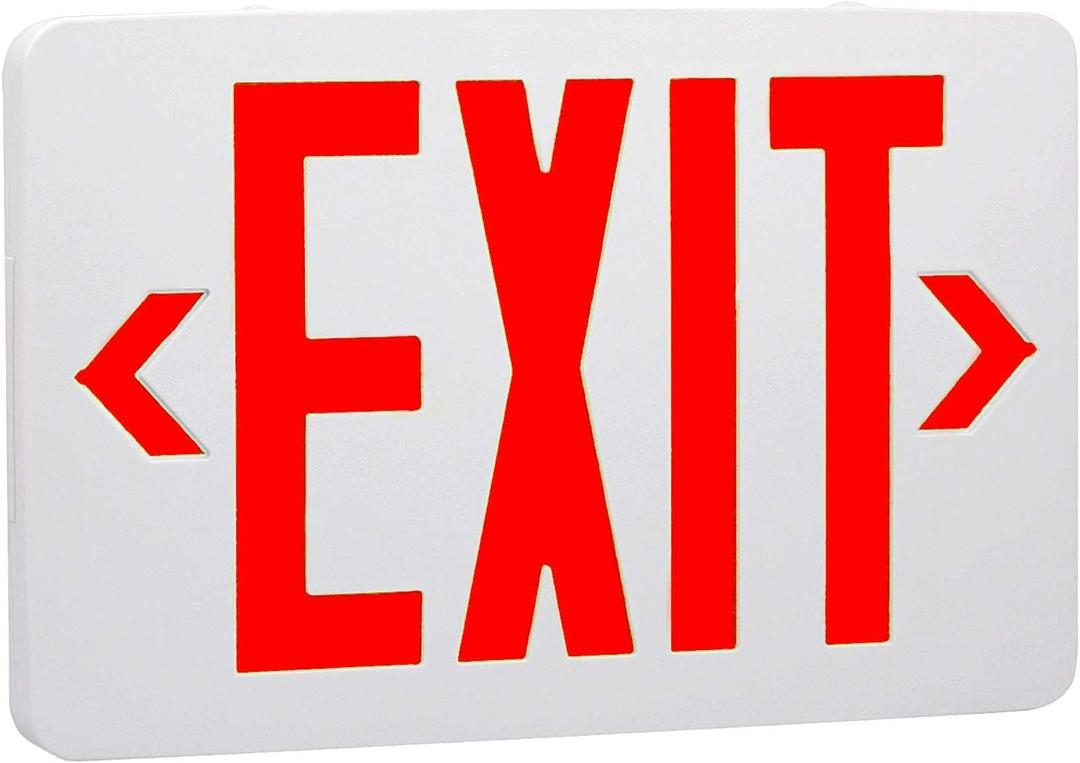 OSTEK LED Exit Emergency Sign Light Red/Green Color Switchable - Standard - Battery Backup, Dual LED Lamp ABS Fire Resistance UL-Listed 120-277V