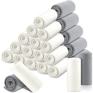 Newwiee 48 Pcs Fleece Throw Blankets Bulk Outdoor Wedding Guest Gifts Soft Lightweight Sleepover Lap Blankets Pet Home Sofa Couch Office Donation Homeless, 50 x 60 Inch (White/Gray)