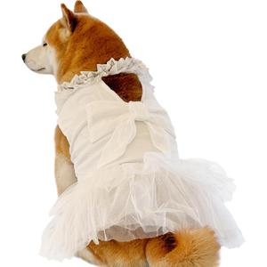 Formal Dog Dresses for Large Dogs White Dog Bridesmaid Birthday Party Tutu Dress with Tulle Lace & Bow Decor Summer Pet Princess Costume for Female Dogs,XL