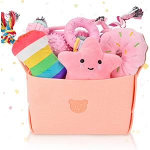 12 Pack Puppy Toys for Teething, Small & Medium Dogs  Chew Toys, Rope Toys & Interactive Dog Toys Set with Storage Box for Training, Play & Boredom Relief