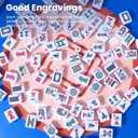 American Mahjong Tile Set Cute 166 Blue Mahjong Tiles 1.2-inch Travel Mahjong Game Set