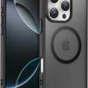Temdan for iPhone 16 Pro Case [Compatible with MagSafe] [Military-Grade Drop Protection] [Anti-Fingerprint] [Anti-Scratch] Slim Silky-Soft Touch Translucent Matte Case 6.3 inch, Black