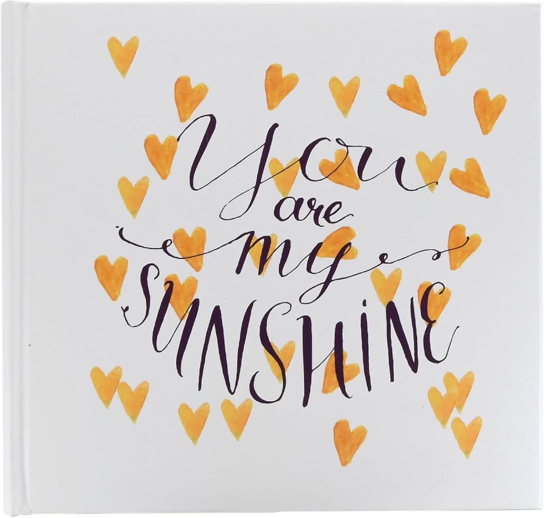 My Sunshine Yellow Heart Photo Album, Holds 120-4"x6" Photos (9.25" X 8.75" X 1.25")