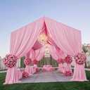 20ftx40ft Light Pink Ceiling Curtain for Wedding Parties  4 Panels Wrinkle-Free 40 FT Long Tent Draping Curtains for Wedding, Birthday & Theme Parties, 40ft Height with Rod Pocket