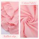 Oudain Pink Ruffle Table Runner Cotton Fabric 118 x 13.8'' Farmhouse Rustic Ruffled Edge Table Runner Wedding Decor for Spring Baby Shower Bridal Shower Party