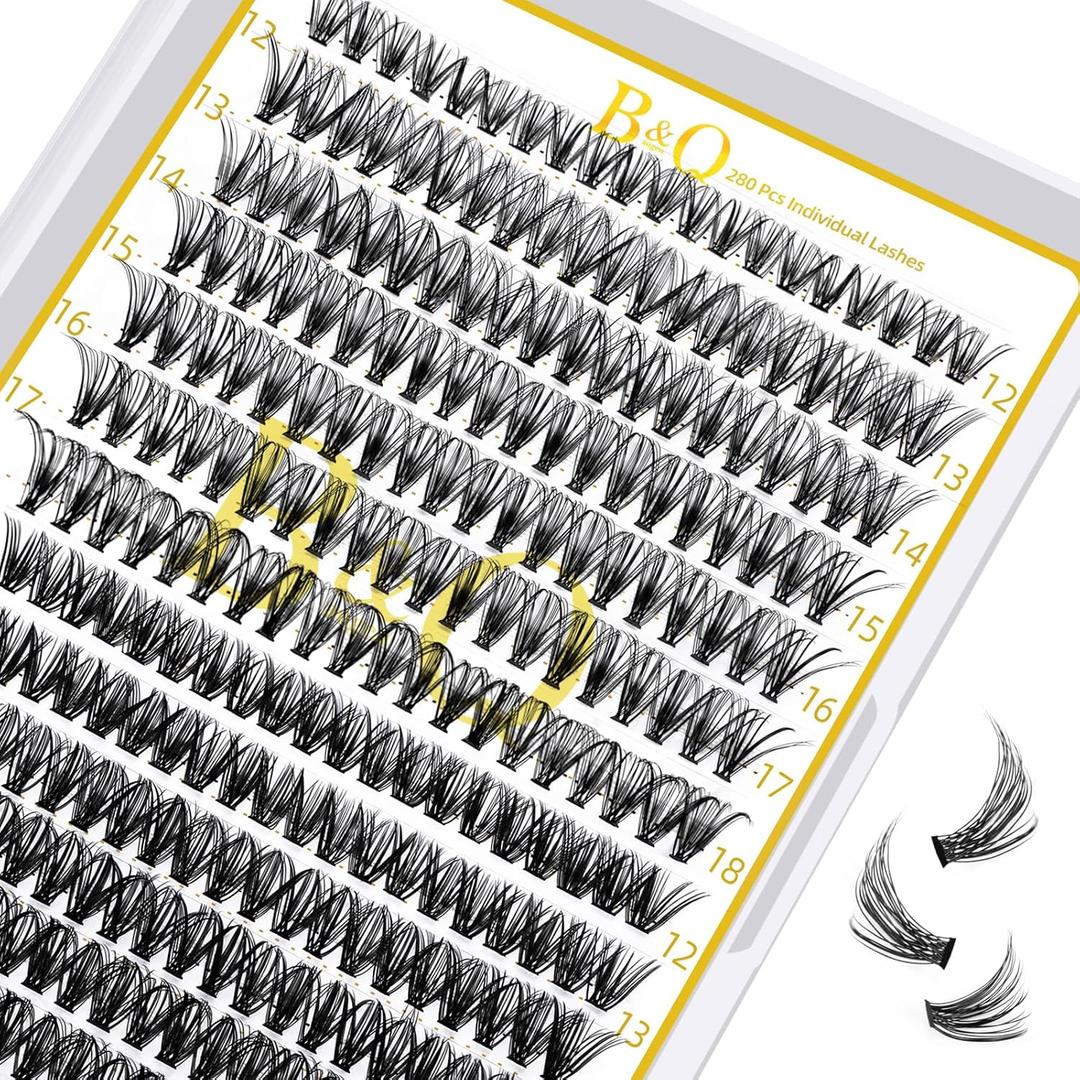3 x B&Qaugen Lash Clusters 30D 40D-D-12-18MIX B&Q LASH Individual Lashes 280 Clusters False Eyelash 12-18MIX Extensions DIY Eyelash Extensions at Home (30D 40D,D-12-18MIX)