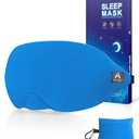 Mavogel Cotton Sleep Mask - Breathable Light Blocking Sleep Eye Mask, Soft Comfortable Night Sleeping Mask for Men Women, Eye Cover for Travel/Shift Work/Nap, Includes Travel Pouch (Cobalt Blue)