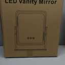 Vanity Mirror with Lights, Height-Adjustable & 360 Rotation, 1/10X Magnification, Three Color Lighting Modes, Makeup Mirror Smart Touch Control, Large Vanity Desk Mirror (17.5in,White)