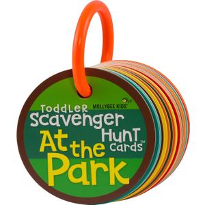 MOLLYBEE KIDS Toddler Outdoor Scavenger Hunt Cards at The Park, Toddler Games, Gifts for Ages 2, 3 (3.5" x 3.5")
