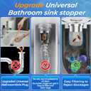 2 x Sink Stopper Hair Catcher,(2PCS) Pop-up Sink Drain Strainer with Removable Stainless Steel Strainer Basket Hair Catcher, Bathroom Sink Strainer for Bathroom Sink Stopper Replacement