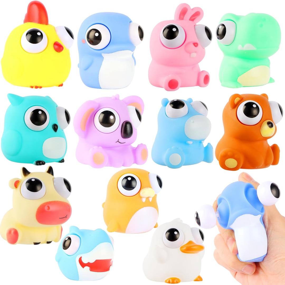 12 PCS Squeeze Toys Eye Popping Squeeze Toy Fidget Toys Party Favors 4-8 Back to School Gifts for Easter Basket Stuffers Party Favors Gifts