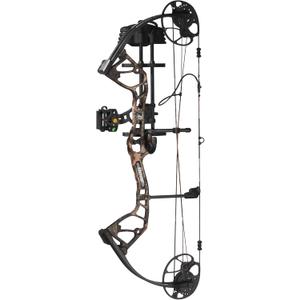 Bear Archery Royale Ready to Hunt Compound Bow Archery Set with Archery Accessories for Adults and Youths, 12- 27 Draw Length, 5-50 Lbs Draw Weight, Up to 290 FPS (Mossy Oak Break Up Country DNA)