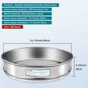 15.75"(40cm) 304 Stainless Steel Mesh Lab Sieve, 300 Mesh (0.052mm) Sifter