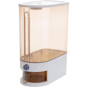 Gagee 22 Lbs Rice Dispenser, Large Grain Container Storage with Lid Measuring Cylinder Moisture Proof Household Cereal Dispenser Bucket for Kitchen Soybean Corn,Clear