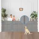Reinforced 100 Wide Retractable Baby Gates with Support Rods, Upgrade Extra Long Dog Gate for Doorways, Reinforced Retractable Pet Gate to Prevent Crawling Through, Mesh Gate for Kids and Pets (Gray)