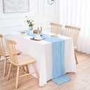10 Pack Baby Blue Table Runner 21x120 Inch Light Blue Cheesecloth Table Runner 10FT Boho Gauze Table Runners Long Cheese Cloth Table Runner Semi Sheer Runners for Wedding Bridal Baby Shower Party
