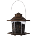 More Birds Small Lantern Bird Feeder, Gazebo-Style Wild Bird Feeder, 6 Feeding Stations, 2.6 lb Seed Capacity, Brown