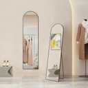 Mirror Full Length, Upgraded Body Wall Mirrors with Shatter-Proof Glass, Floor Standing, Hanging or Leaning, Tall Mirror with Stand Aluminum Alloy Frame for Bedroom (59"L x 16"W, Black)