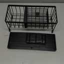 Cisily Sponge Holder for Kitchen Sink, Sink Caddy Organizer with High Brush Holder, Kitchen Countertop Organizers and Storage Essentials, Rustproof 304 Stainless Steel (Black, 9.25)