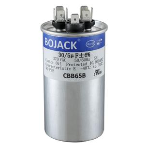 BOJACK 30+5uF 30/5MFD 6% 370V CBB65 Dual Run Circular Start Capacitor for AC Motor Run or Fan Start or Condenser Straight