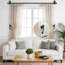 Curtain Holdbacks 2 Pack, HOTOZON Decorative Curtain Tieback with Screws Wall Mounted, Curtain Hooks for Drapes with Simple End Finials, Black (1 Pair/2 Pack), Small