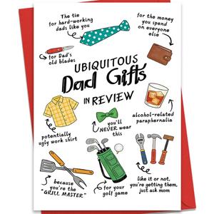 2 x Happy Father's Day Card for Dad Father, Funny Dad Birthday Decoration Card, Humorous Father's Day Cards Gifts, Appreciation Gift Idea from Daughter Son, Birthday Cards for Dad