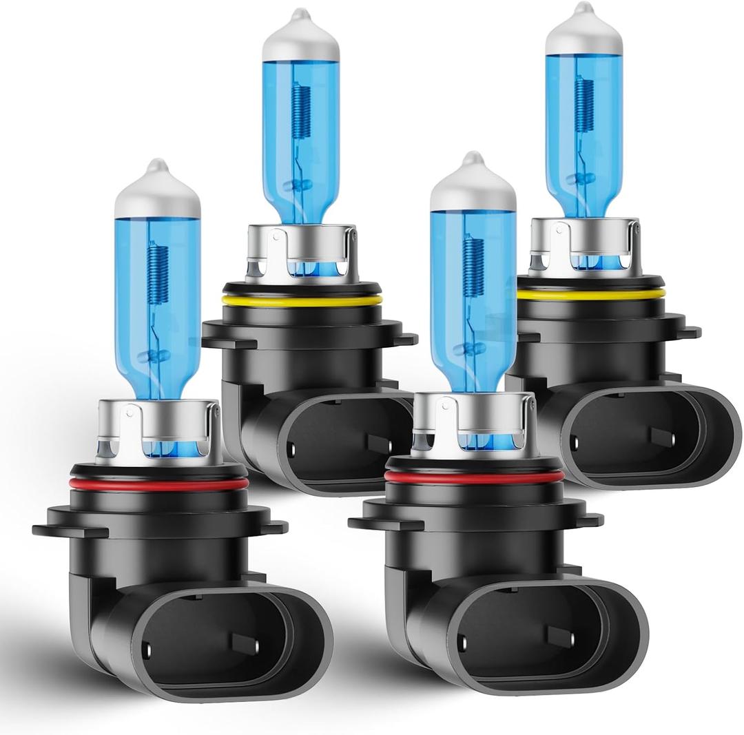 Headlight Bulbs For Honda Civic Sedan 2004 2005 2006 2007 2008 2009 2010 2011 2012 2013 2014 2015 Halogen Bulb, 9005 High Beam 9006 Low Beam Headlamp Lights, 6000K White 200% Brightness, 4P