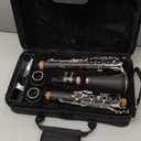 Ktaxon Bb Clarinet for Beginners, Band & Orchestra Musical Instruments 17 Keys B Flat Student Clarinets Set with Cleaning Kit, Case, Mouthpiece, Accessories (Black)