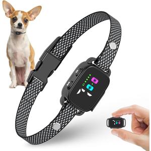 RICIVI Anti-Bark Collar for Small Dogs, No Shock Anti Barking Collars with 7 Sensitivities, 3 Adjustable Modes Beep & Vibration, IP67 Waterproof - Effective & Humane, Premium Black