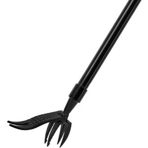 Stand Up Weed Puller Tool with 48 inch Handle, 4-Claw Steel Head Design, Easily Remove Weeds Without Bending or Kneeling, Black
