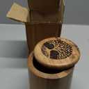 Kimona Food Jars & Canisters for Kitchen Counter, Wooden Food Storage Jars Tree Of Life Engraved on Lid Storage Container for Kitchen, Coffee, Flour (4.5" X 4.5" X 6")