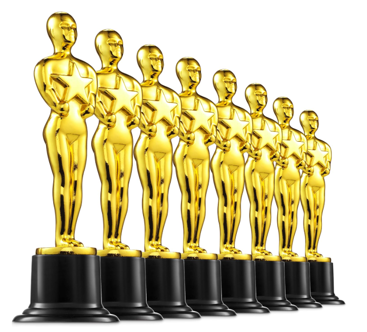 Bedwina Gold Trophy Award Mini Trophies Bulk  (Pack of 12) 6 Inch Tall Plastic Golden Statue Award, Party Themed Decorations, Winners or Appreciation Gifts Game Prizes for Adults & Kids