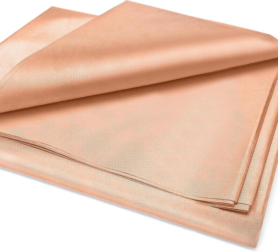 Amerthing Pure Copper Faraday Fabric RF & LF Electromagnetic Fields Gold Color Blocking Fabric 2 Meters (78"x43" inch)