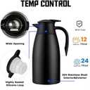 70 oz Thermal Coffee Carafe Stainless Steel, Insulated Coffee Carafe - Double Walled Vacuum Coffee Thermos Water Beverage Dispenser for Keeping12 Hour Hot/24 Hour Cold Water, Thermal carafe (Blake)