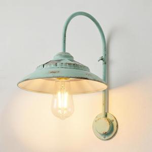 Solar Barn Lights with Motion Sensor - Metal Solar Porch Lights Outdoor with 4 High Efficiency Solar Panels - Rustic Wall Lights for Chicken Coop & Shed FarmhouseMint Green