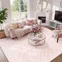 8'x10'Washable Area Rug for Living Room Bedroom Lightpink