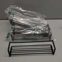 Spice Rack Wall Mounted 4 Pack,Space-Saving Spice Organizer for Spice Jars and Seasonings,Screw or Adhesive Hanging Spice Rack Organizer for Your Kitchen Cabinet,Pantry Door,11.41x2.75x2.75in (Black)