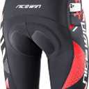 Men's Cycling Shorts Anti-Slip Leg 4D Padded Bike Shorts with 3-Pockets Breathable Biking Bicycle Motorcycle Half-Pants (Large, Red)