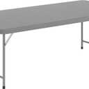 Flash Furniture Kids 4.93 ft Plastic Folding Table, Gray, 30"W x 60"L x 19"H