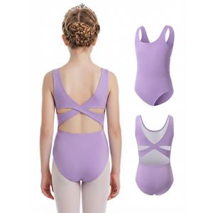 Ewbob Gymnastics Ballet Leotards for Girls 5-14 Years (C28-Purple-9-10Y)