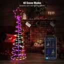 5FT Spiral Outdoor Lighted Christmas Tree, RGB+IC LED Neon Lighted Artificial Tree with 40 Scene Modes and Music Sync, Smart App Control Outdoor Christmas Decorations for Pation Yard Porch