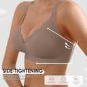 Seamless Wireless Bra for Women with Support - No Underwire Full Coverage Push Up Comfort Bras - Back Fat Smoothing No Wire Bralette for Womens(Coffee,XXL) 