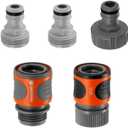 GARDENA (18270-81) 5-Piece Quick Connect Hose Fittings: Garden Hose Quick Connect Kit for 5/8 Inch or 1/2 Inch Hose - Quickly Connect Garden Hoses, Sprinklers, Spray Nozzles, and Accessories.